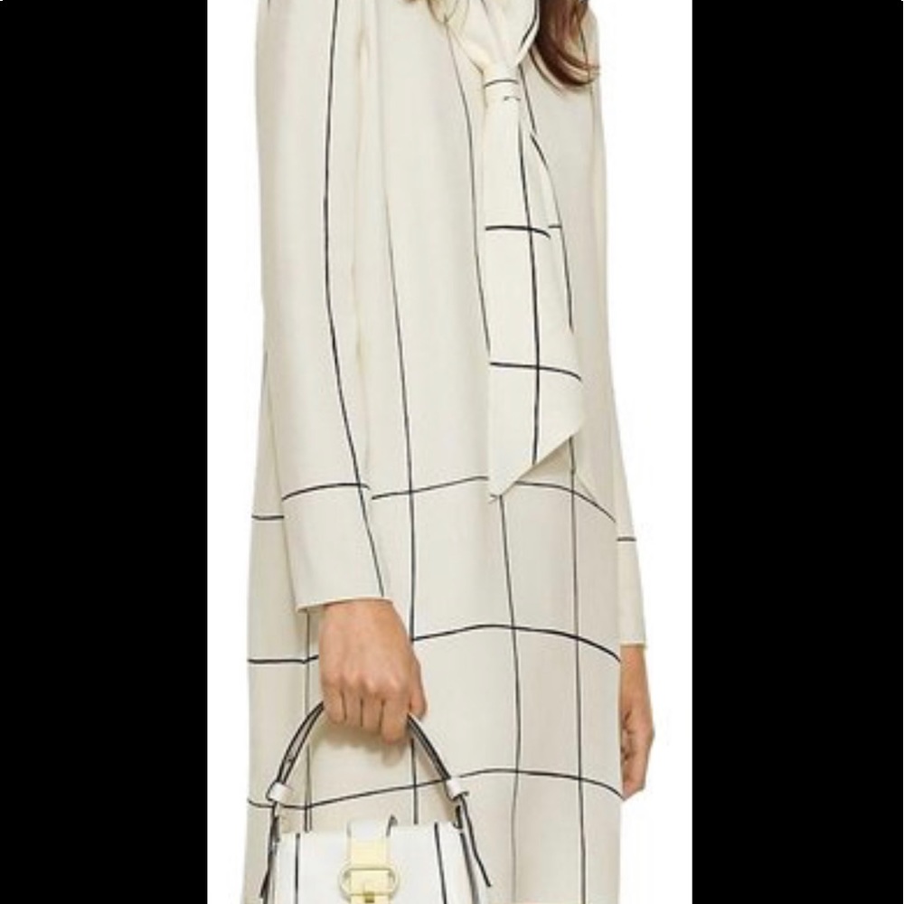 Tory Burch White silk bow tie dress